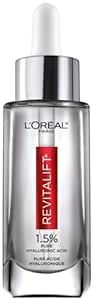 L'Oreal Paris Revitalift 1.5% Pure Hyaluronic Acid Face Serum, Hydrate & Reduce Wrinkles, Fragrance Free 1 oz