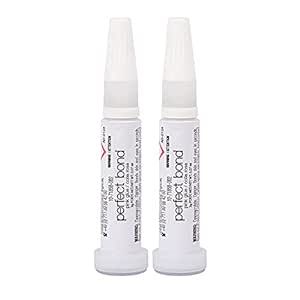 Nailene Perfect Bond Glue 0.07 Oz Tubes - 2 Pack - Durable, Easy to Apply False Nail Glue – Repairs Natural Nails – Quick-Drying Nail Adhesive Lasts Up to 7 Days – Nail Care Essential, Clear