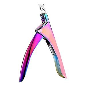 Professional Acrylic False Nail Clippers for Acrylic Nails, Nail Tip Cutter Nail Manicure Tool Christmas Gift for Salon Home Nail Art Lover(Rainbow)