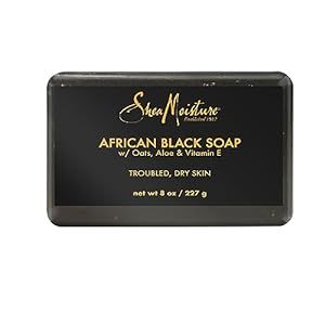 SheaMoisture Bar Soap African Black Soap for Troubled Skin Cleanser with Shea Butter 8 oz