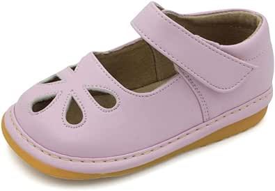 Little Mae's Boutique Mary Jane Squeaky Shoes for Toddler Girls, Ideal Walking Shoes with Removable Squeaker and Adjustable Strap - Soft Sole Shoes for Little Girls