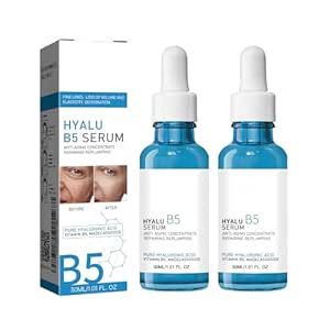 Botox Face Serum, Hyalu B5 Serum, Botox in a Bottle Instant Face Tightening, Anti Aging Serum, Botox Stock Solution Facial Serum for Face Fade Fine Lines 30ml - 2 Pcs