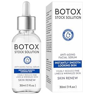 Botox Face Serum, Botox in A Bottle, Botox Stock Solution Facial Serum, Instant Face Tightening, Anti Aging Serum with Vitamin C & E, Reduce Fine Lines, Wrinkles, Boost Skin Collagen, Plump Skin