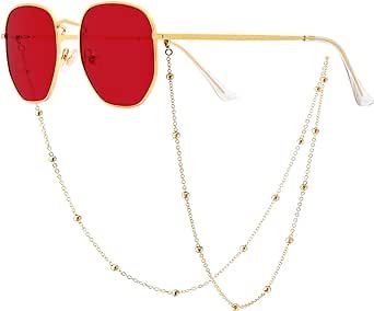 Veda Tinda Vision Polarized Square Sunglasses Women Men Trendy Retro Metal Frame With Sunglasses Chain UV400 Protection