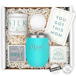 New Mom Gifts for Women - Mom Est. 2024 Spa Gifts Box for Women with 12 oz Mint Tumbler - Mothers Day Gifts Self Care Kit Relaxing Gifts for New Mom after Birth - Pregnancy Gifts for First Time Moms