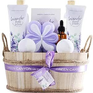 Spa Gift Baskets for Women 11pcs Lavender Bath Gift Set with Body Lotion, Essential Oil, Relaxing Spa Baskets for Women, Birthday Gifts, Christmas Gift,Easter Gifts for women