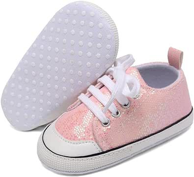 Unisex Baby Girls Boys Shoes Infant Soft Sole Canvas Newborn First Walkers High Top Anti-Slip Sneakers