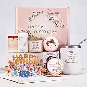 Birthday Gifts for Women,Happy Bath Set Relaxing Spa Gift Baskets Ideas Her, Mom, Sister, Female Friends, Coworker, Wife, Girlfriend, Daughter, Unique Gifts for Women Who Have Everything