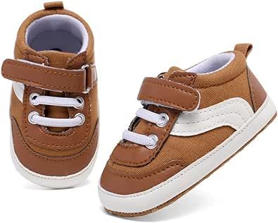 Unsex Baby Boys Girls Canvas First Walkers Shoes,Newborn Infant Non Slip Soft Sole Crib Casual Sneaker