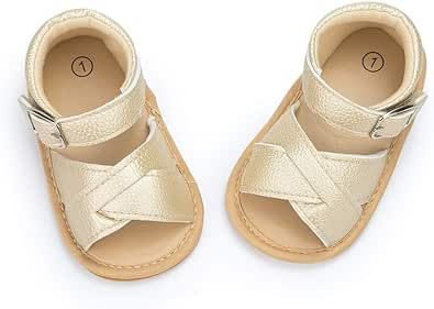 KIDSUN Baby Girls Boys Sandals Infant Summer Beach Shoes Anti Slip Rubber Sole Outdoor First Walking Crib Shoes