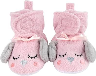 Cozy Fleece Baby Booties- Sherpa Baby Crib Booties Soft Soled Winter Shoes Unisex Fleece Booties Baby Boy, Baby Girl 0-6 Months