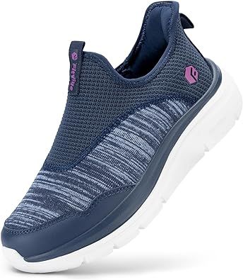 FitVille Women's Lighweight Running Shoes Wide Slip On Sneakers Breathable Anti Slip Walking Shoes for Flat Feet Plantar Fasciitis Heel Pain Relief - Cloud Walker V7