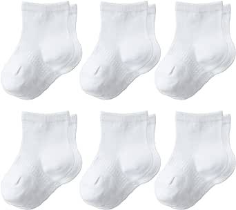 JORMATT Baby Toddler Socks Little Girls Boys Ankle Socks Kids Cotton Anti Slip Crew Socks With Grips 6 Pairs