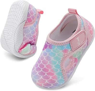 L-RUN Toddler Shoes Boys Girls Barefoot Sneaker Non-Slip Wide Walking Shoes Kids Baby Quick Dry Breathable Summer Socks Shoes for Outdoor Indoor