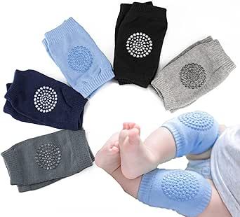 Little World Baby knee Pads for Crawling - 5 Pack Anti Slip Unisex Baby Knee Protectors - Toddler Knee Pads Gift Idea for Baby