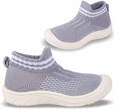 Baby-Walking Sock-Shoes Toddler-Sneakers - Boys Girls Kids Slip on Infant Warm Wide Slippers Safty House Breathable Tennis Shoes First Fashion Non-Slip Soft Newborn Barefoot