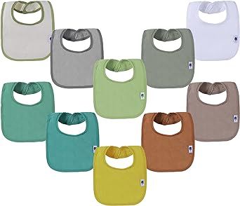 Waterproof Baby Bibs for Girls, Boy, Unisex Drool Bib Cotton Solid Knit Infant Feeding Bibs