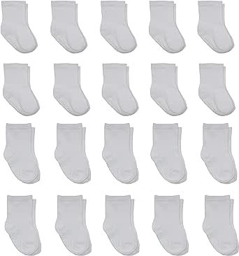 Little Me 20-Pack Newborn Baby Infant & Toddler Unisex Socks, 0-12/12-24 Months, Assorted Size Pack, White