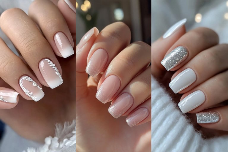 24 Elegant Short Wedding Nail Ideas for Brides: Stunning Inspirations for a Chic Bridal Look